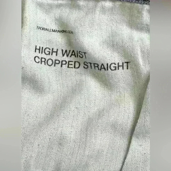 7 For all Mankind Cropped Straight High Waisted Luxe Vintage Denim Jeans size 32 - Picture 14 of 15